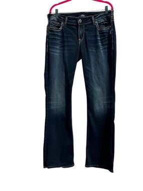 Silver jeans Suki fluid mid boot denimWomen's Dark Wash mid rise -33X33